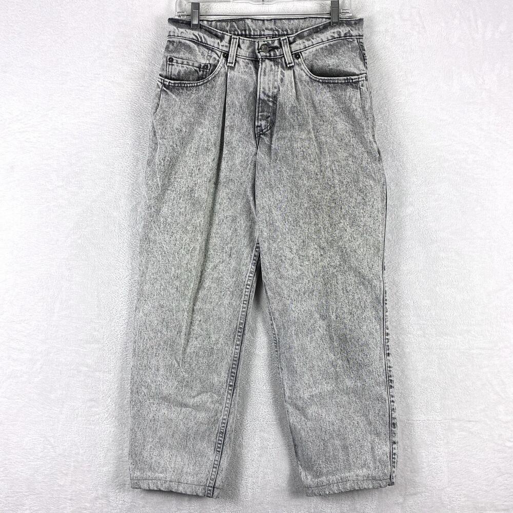VTG Levis Silvertab Jeans Mens 32x34 (31x30) Gray Acid Wash Pleated 1988 USA